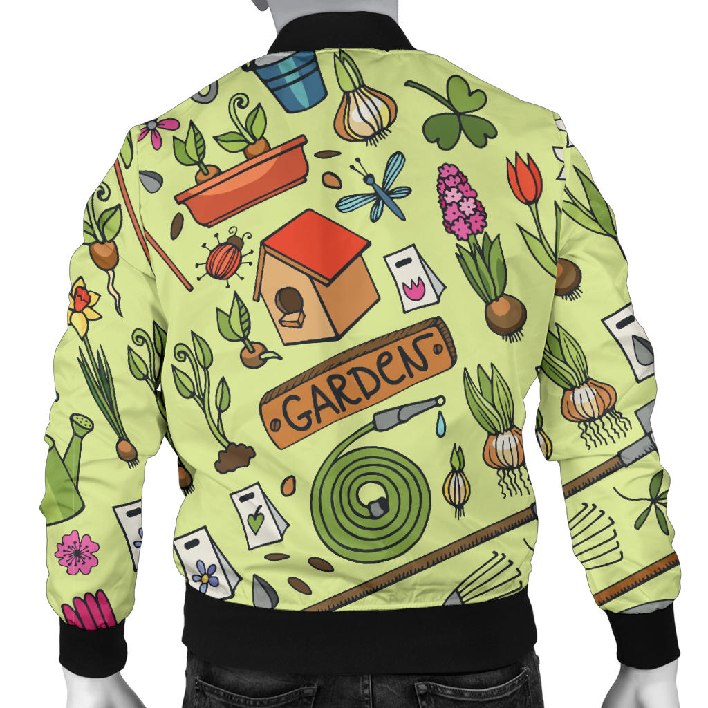 Gardening Pattern Print Design G02 Men Bomber Jacket
