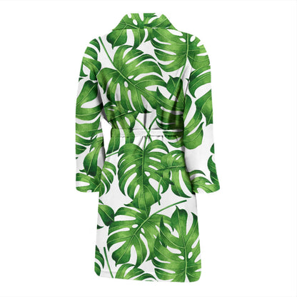 Palm Leaves Pattern Print Design PL08 Men Bathrobe