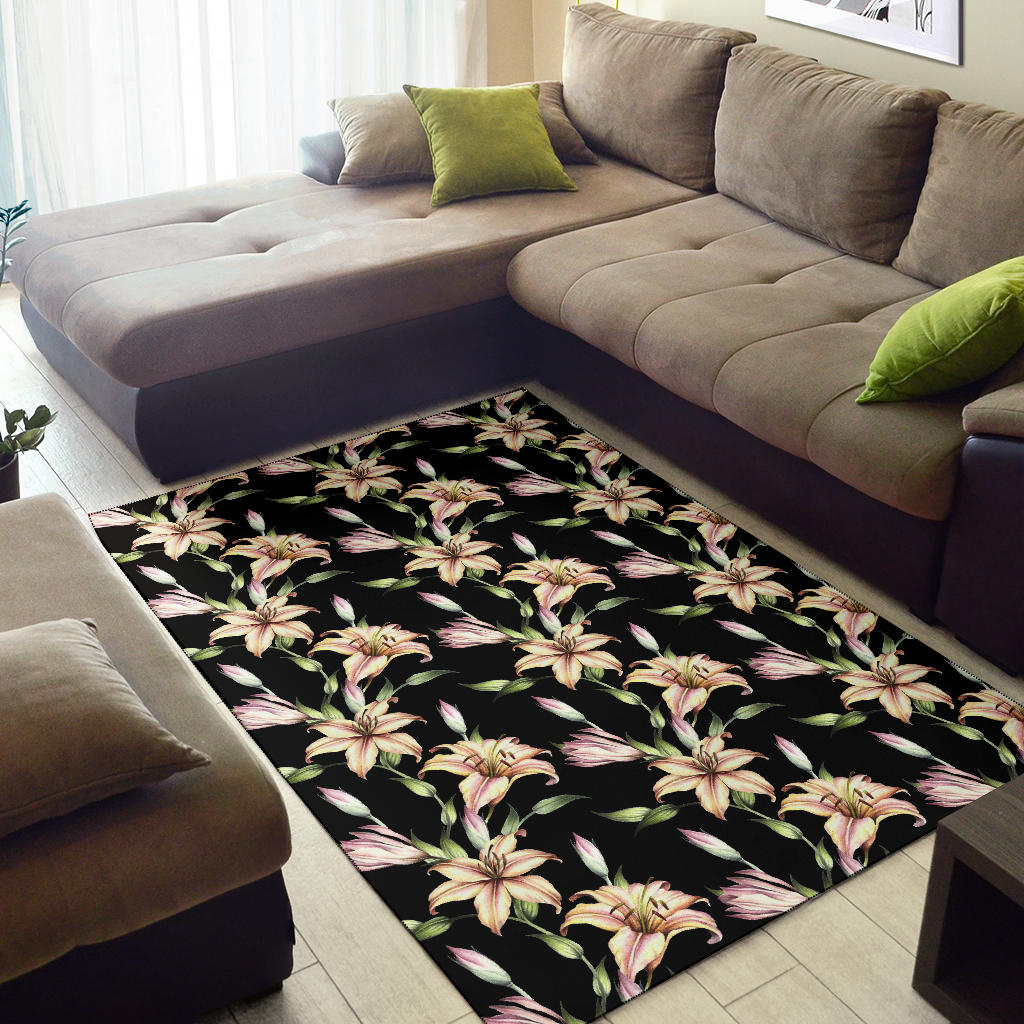 Lily Pattern Print Design LY05 Area Rugs