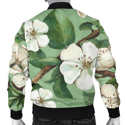 Apple blossom Pattern Print Design AB02 Men Bomber Jacket