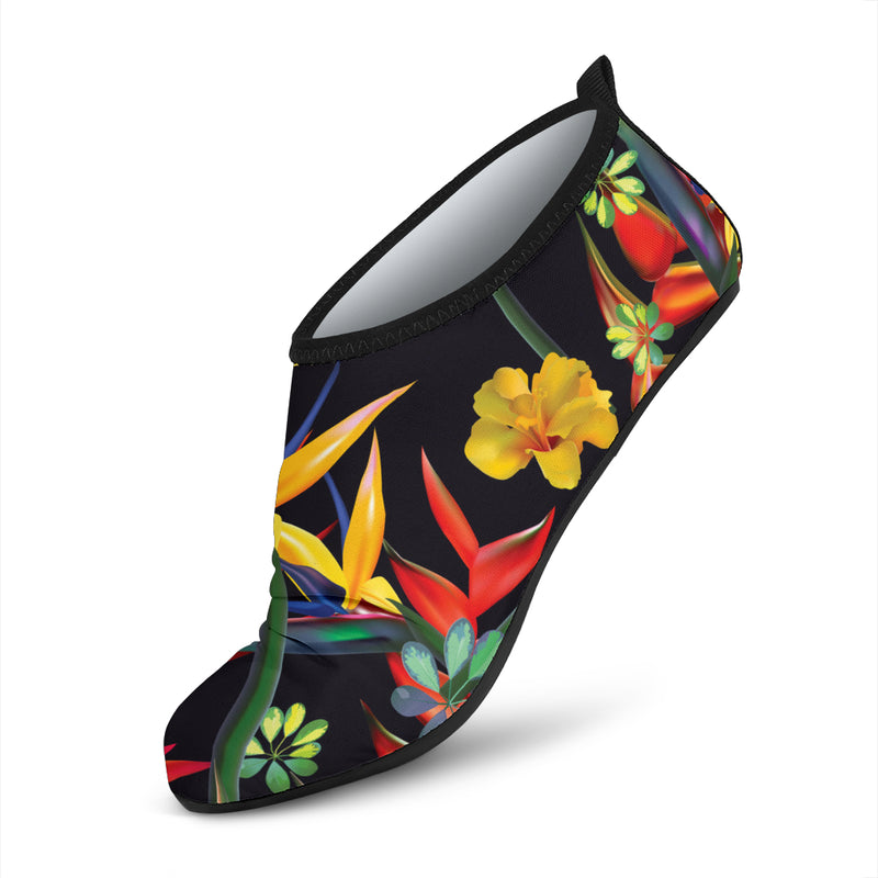 Bird Of Paradise Pattern Print Design BOP016 Aqua Water Shoes