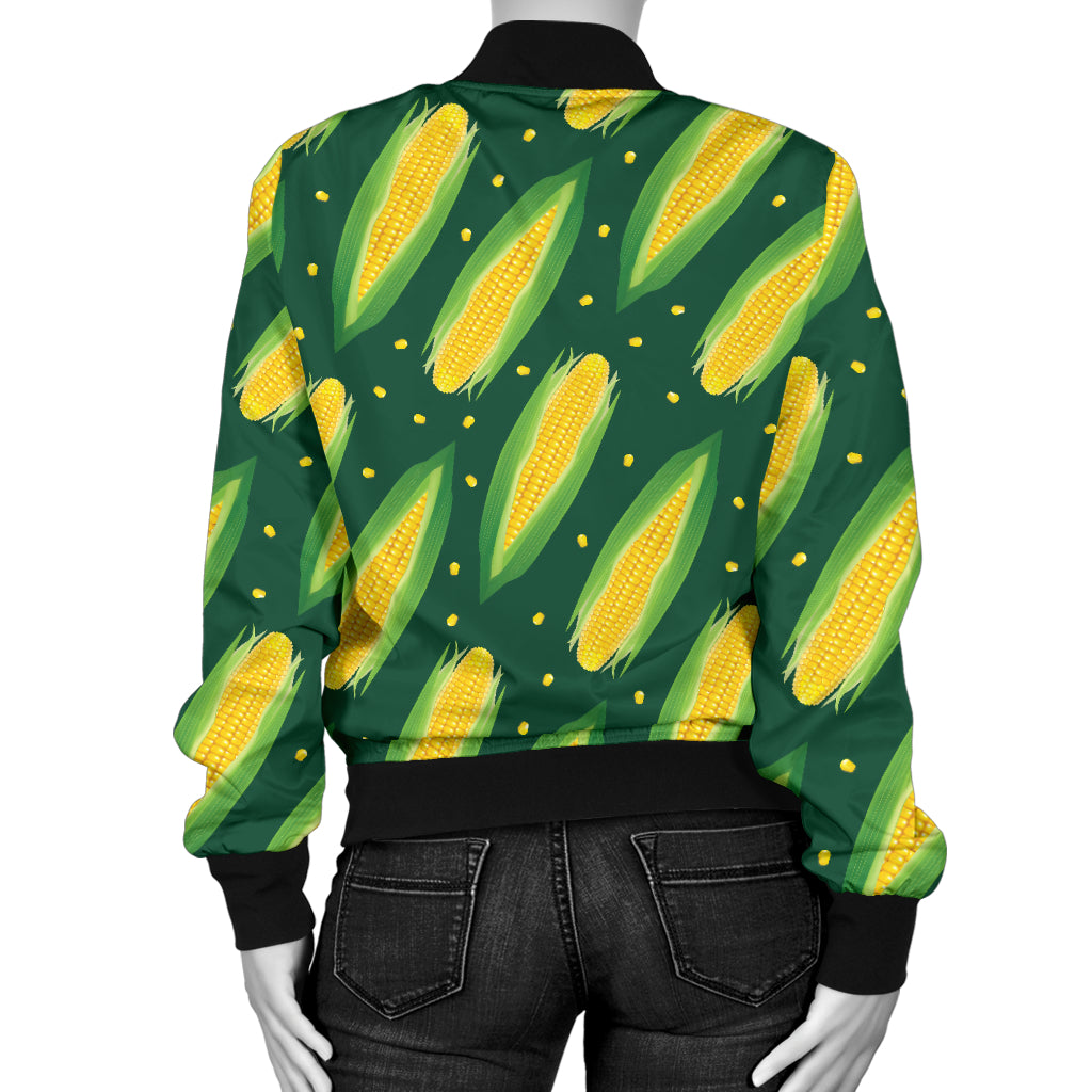 Corn Pattern Print Design 03 Women's Bomber Jacket