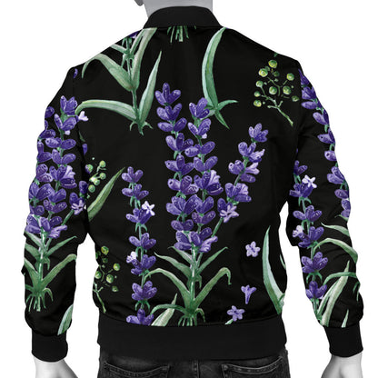 Lavender Pattern Print Design LV01 Men Bomber Jacket