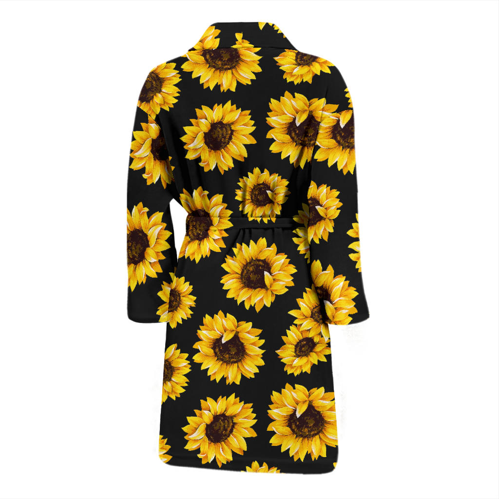 Sunflower Pattern Print Design SF05 Men Bathrobe