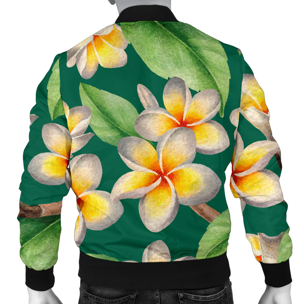 Plumeria Pattern Print Design PM07 Men Bomber Jacket