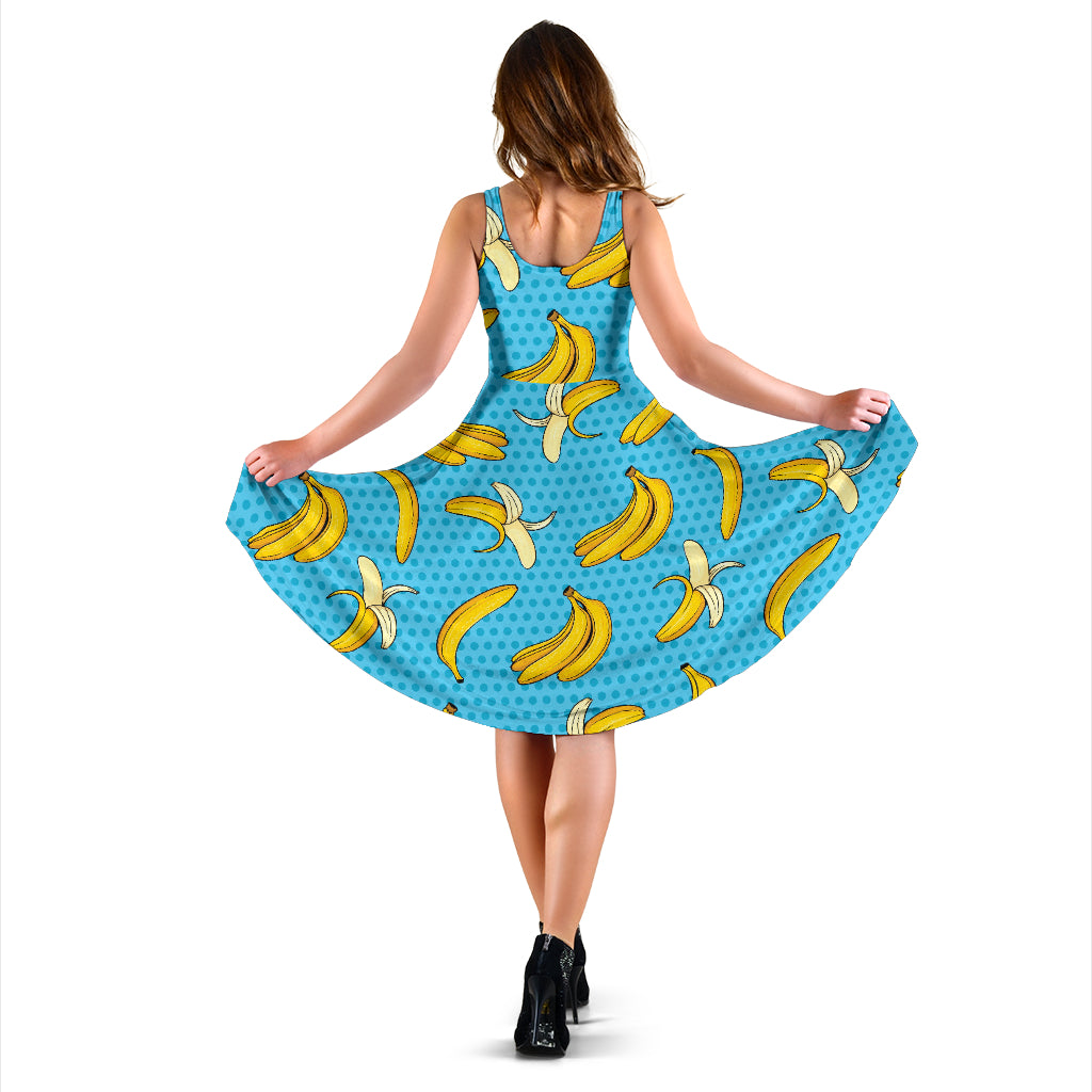 Banana Pattern Print Design BA08 Midi Dress