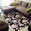 Orchid White Pattern Print Design OR03 Area Rugs
