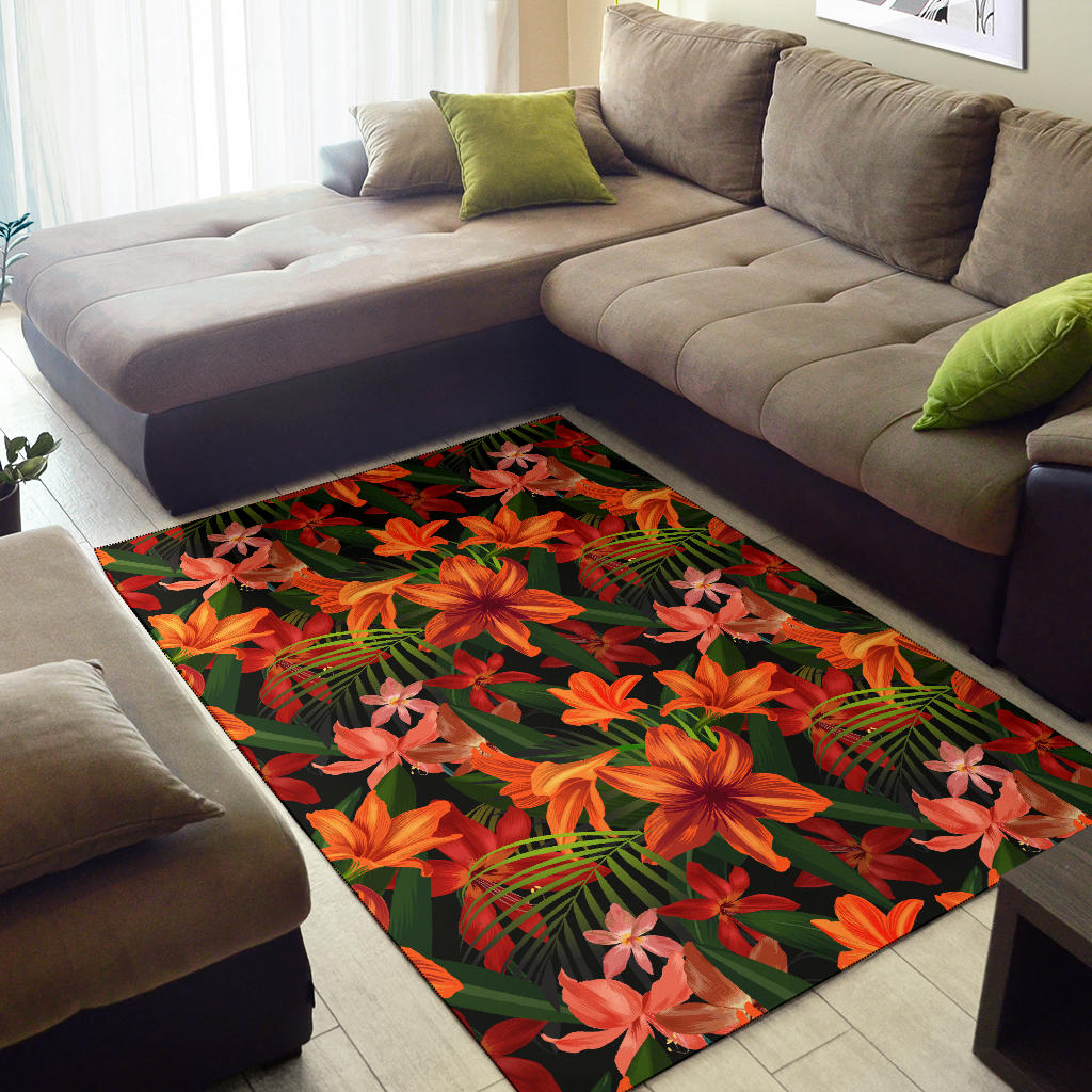 Amaryllis Pattern Print Design AL05 Area Rugs