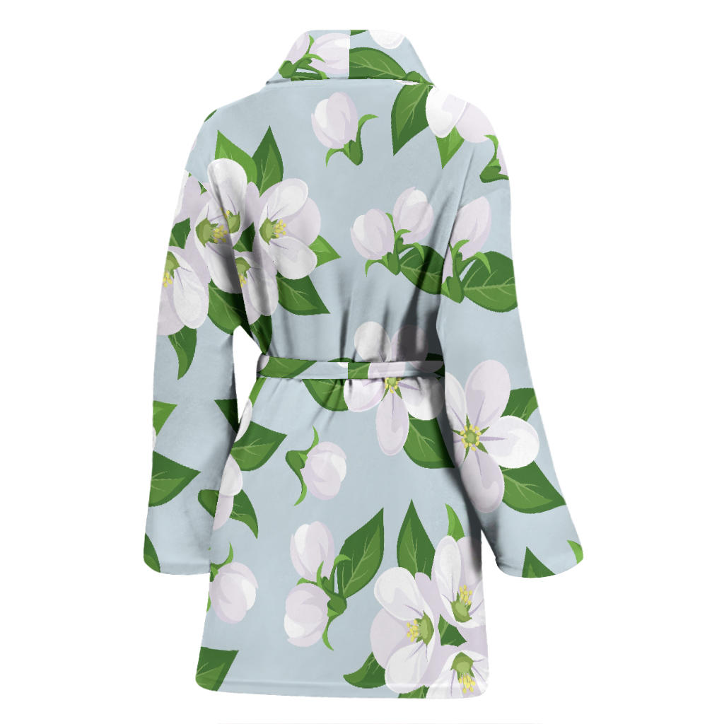 Apple blossom Pattern Print Design AB04 Women Bathrobe