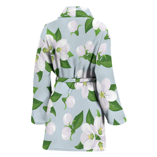 Apple blossom Pattern Print Design AB04 Women Bathrobe