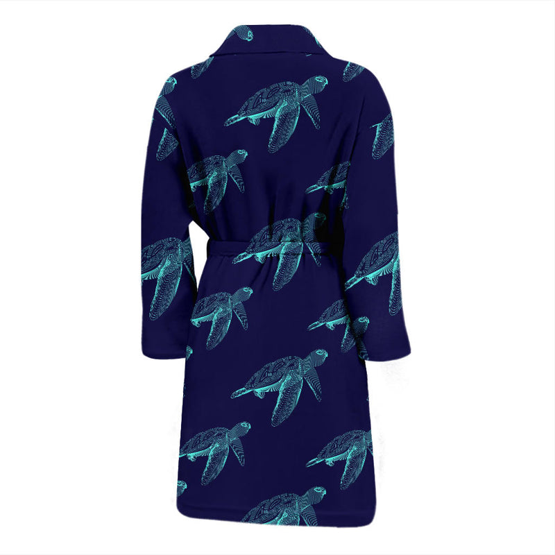 Sea Turtle Pattern Print Design T04 Men Bathrobe