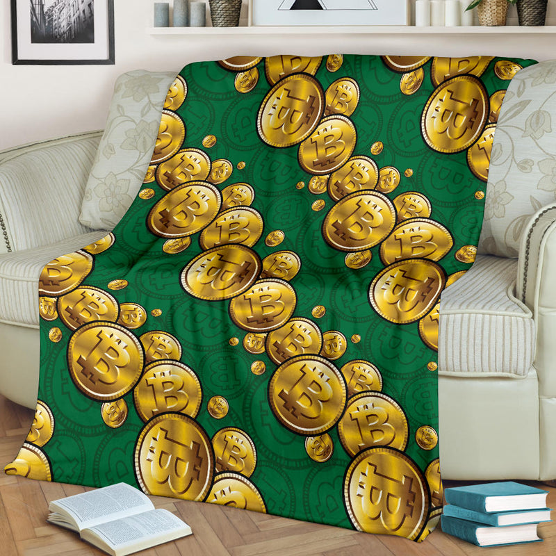 Bitcoin Pattern Print Design DO02 Fleece Blanket