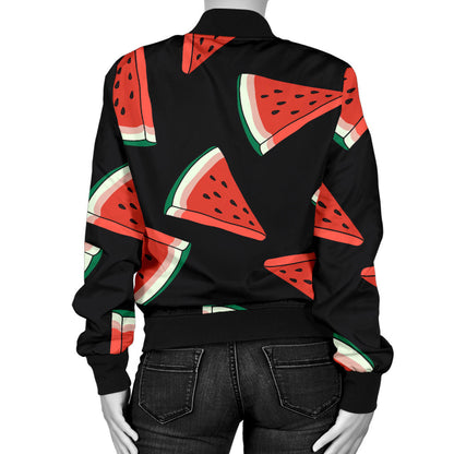 Watermelon Pattern Print Design WM01 Women Bomber Jacket