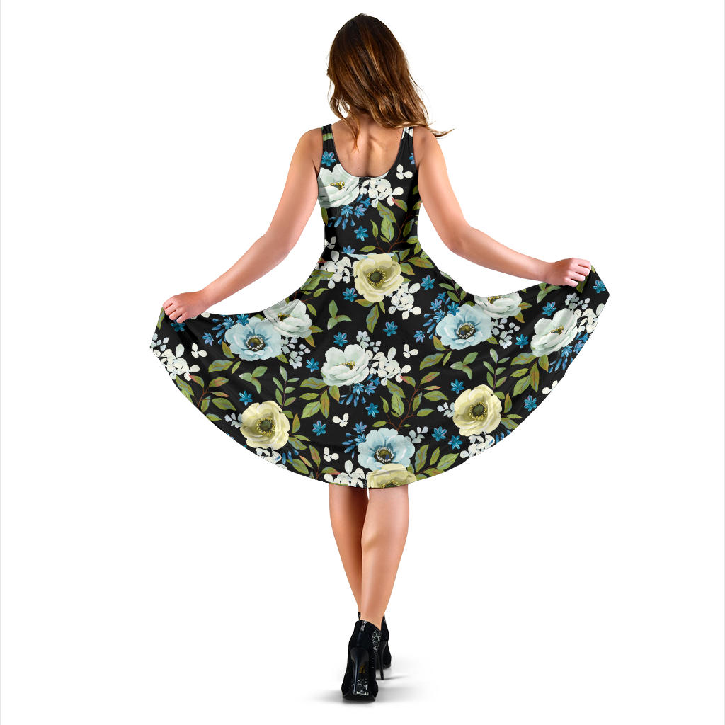 Anemone Pattern Print Design AM03 Midi Dress