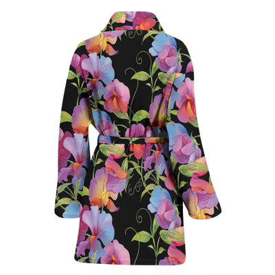 Peony Pattern Print Design PE012 Women Bathrobe