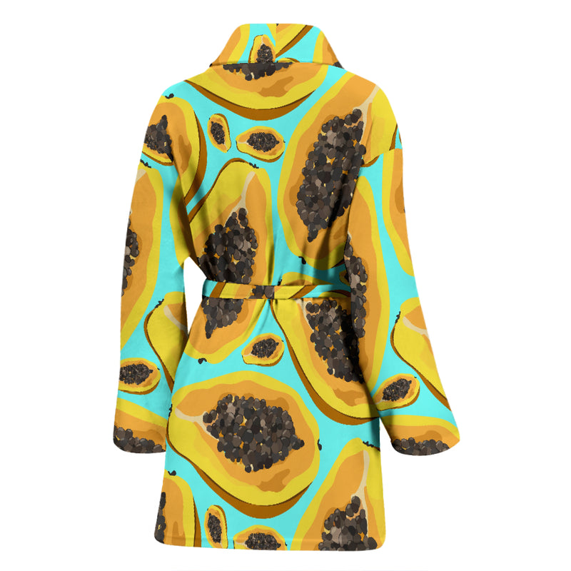 Papaya Pattern Print Design PP03 Women Bathrobe