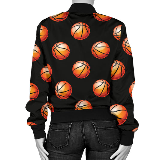 Basketball Pattern Print Design 01 Women's Bomber Jacket