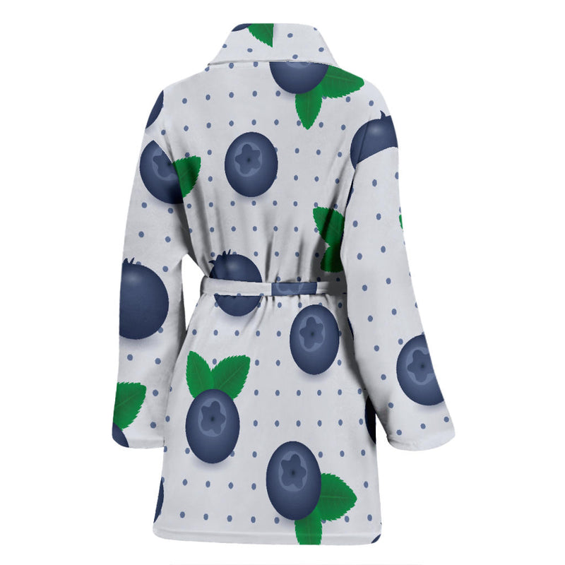 Blueberry Pattern Print Design BB02 Women Bathrobe