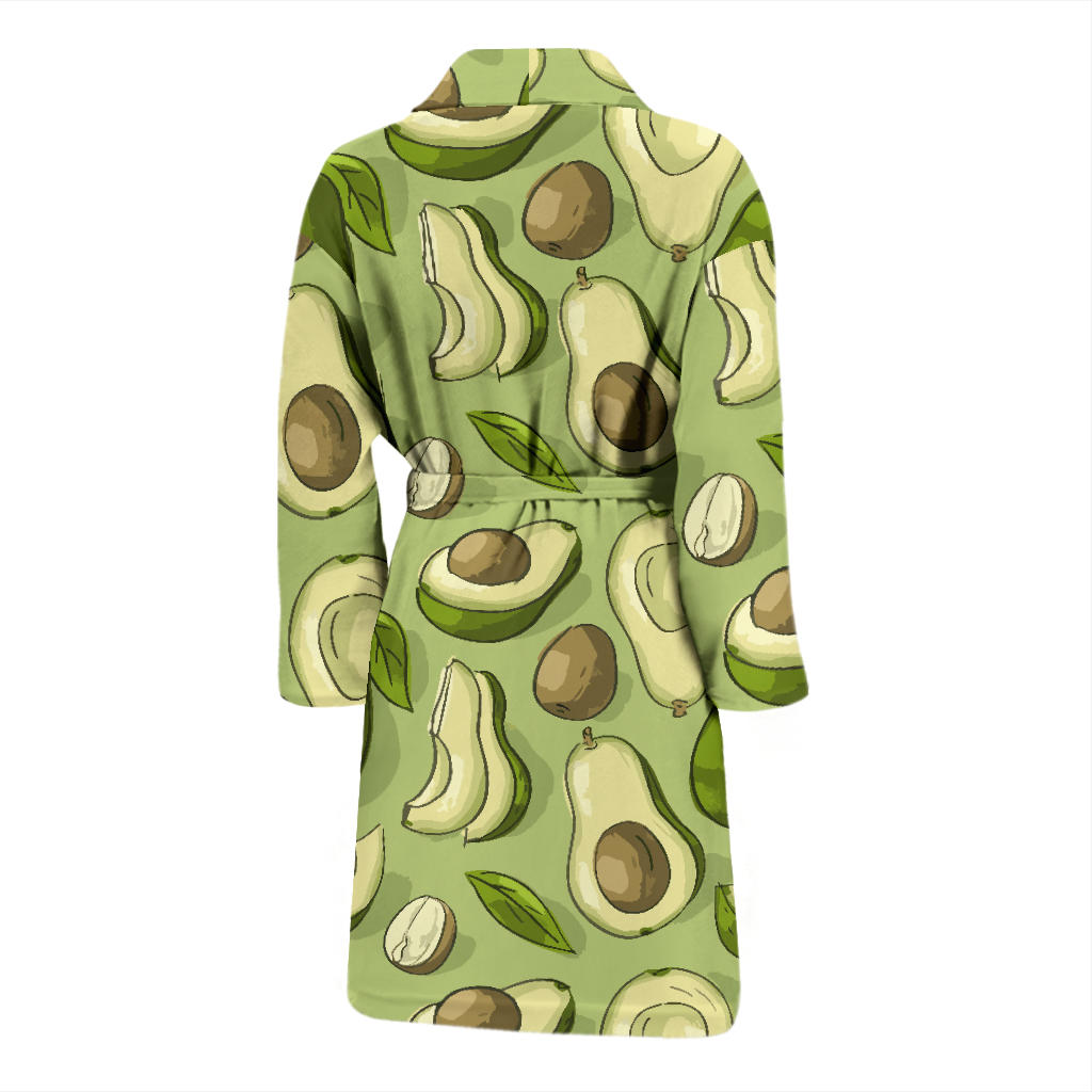 Avocado Pattern Print Design AC03 Men Bathrobe