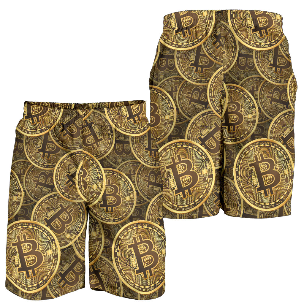 Bitcoin Pattern Print Design DO01 Mens Shorts