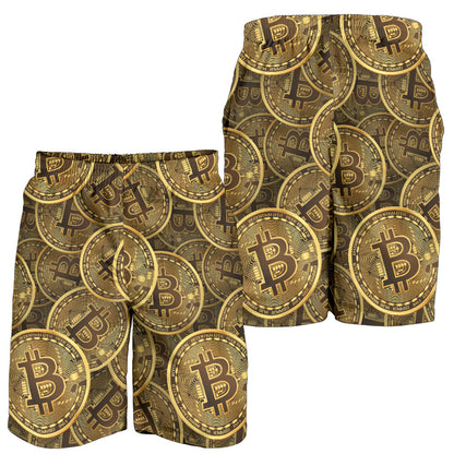 Bitcoin Pattern Print Design DO01 Mens Shorts