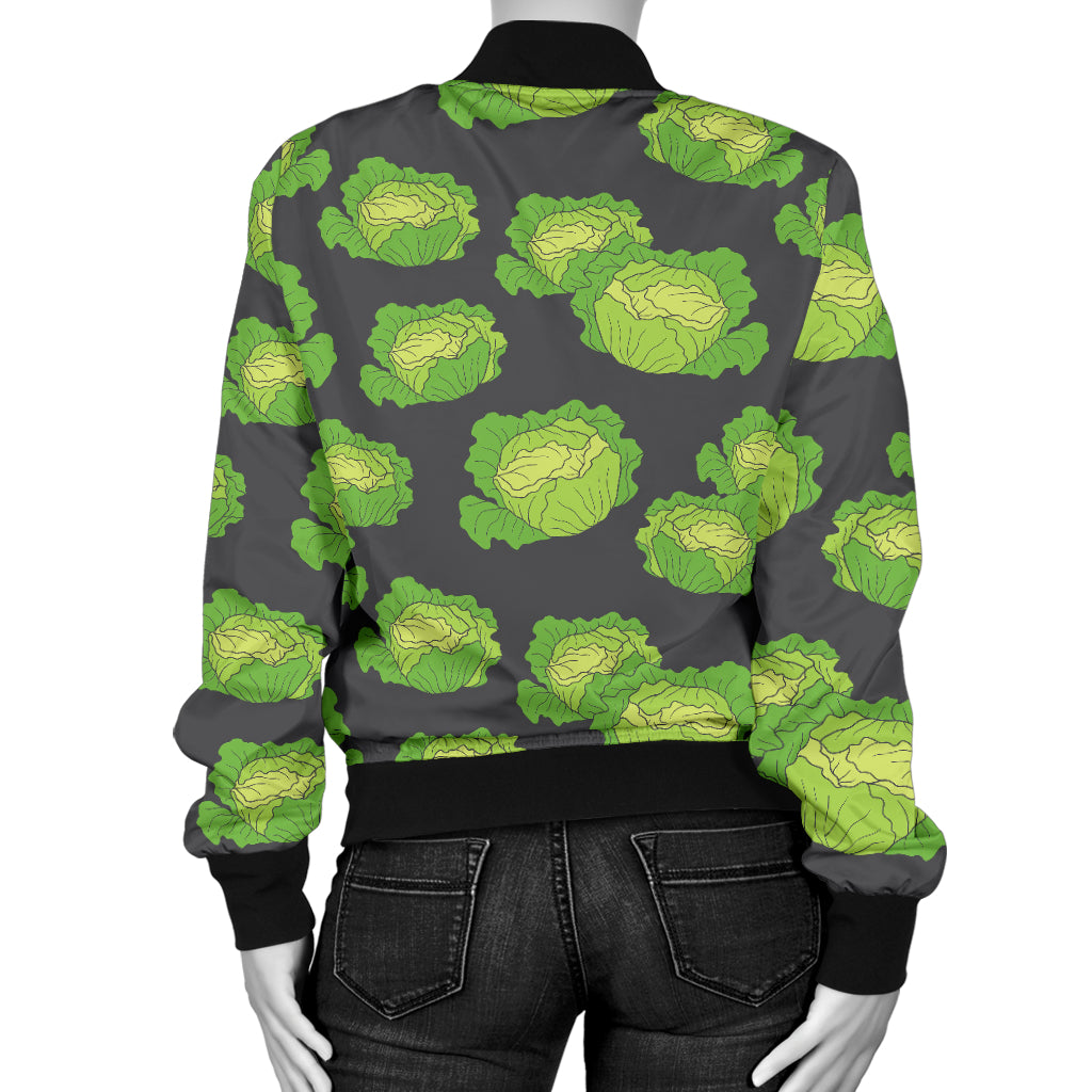 Cabbage Pattern Print Design 01 Women's Bomber Jacket