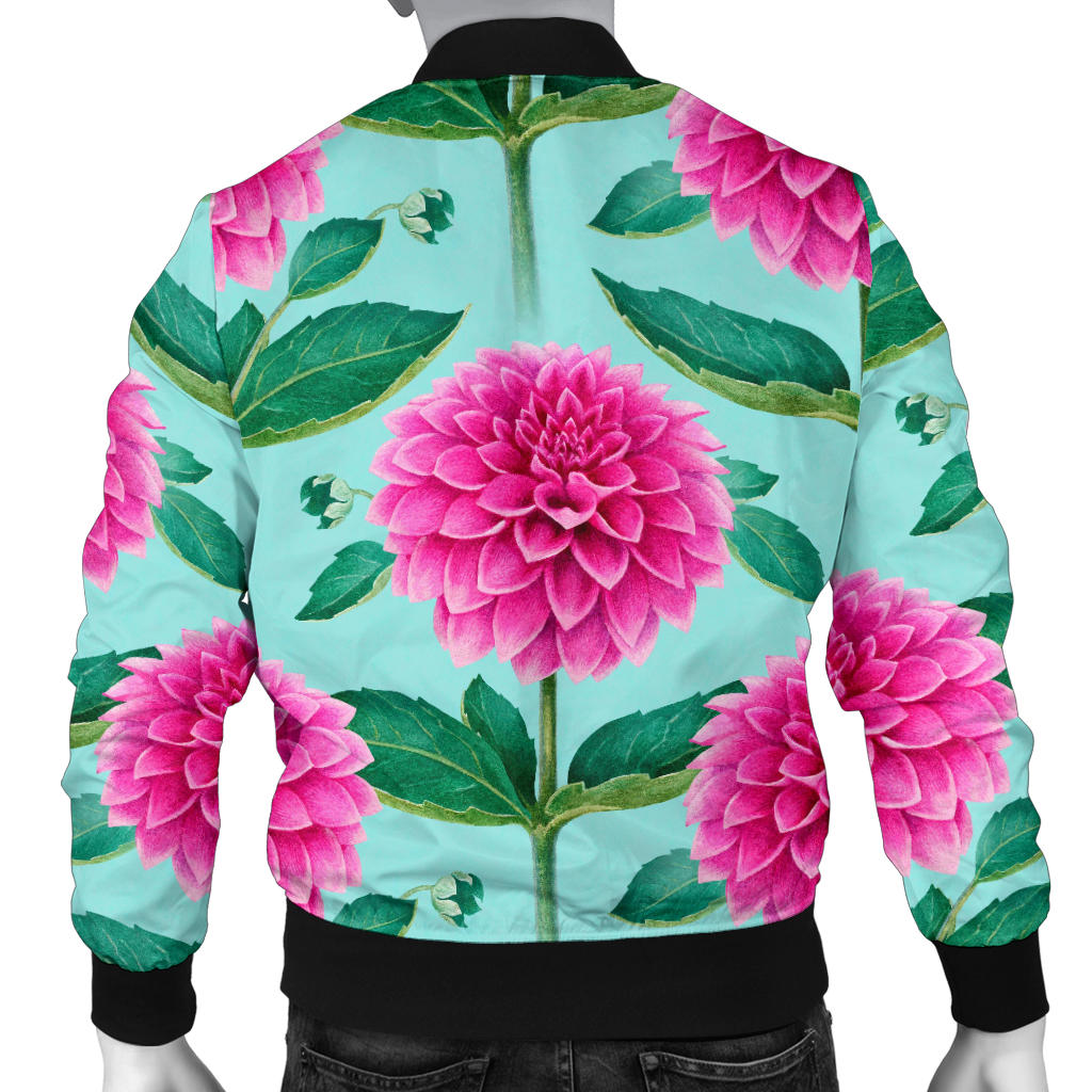 Dahlia Pattern Print Design DH08 Men Bomber Jacket