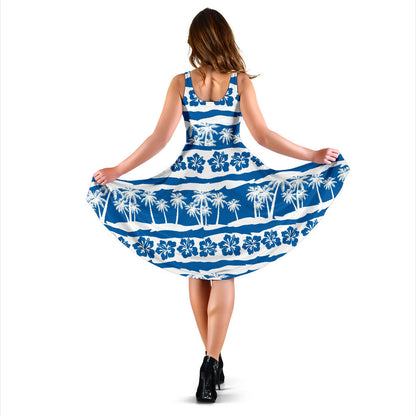 Hawaiian Themed Pattern Print Design H021 Midi Dress