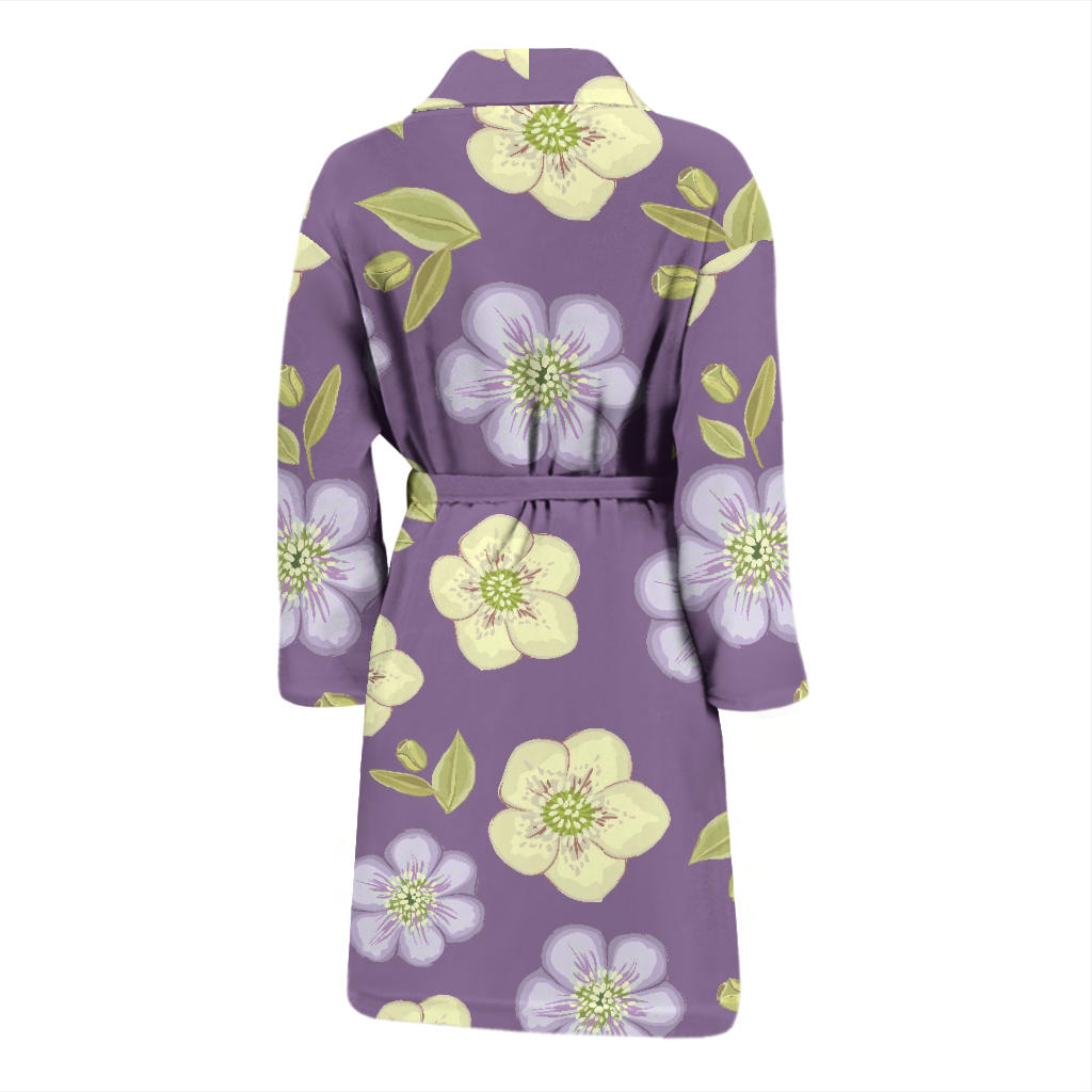 Anemone Pattern Print Design AM013 Men Bathrobe