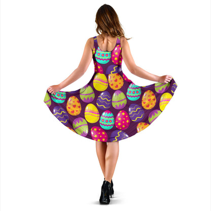 Easter Eggs Pattern Print Design RB04 Midi Dress