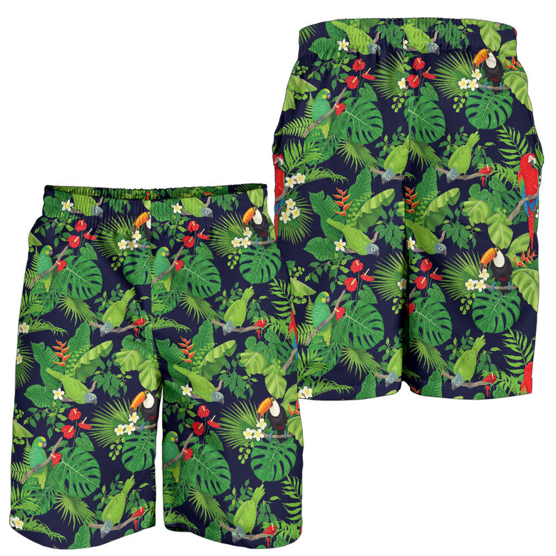 Rainforest Parrot Pattern Print Design A03 Mens Shorts