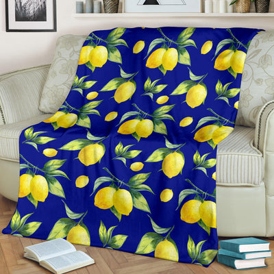 Lemon Pattern Print Design LM06 Fleece Blanket