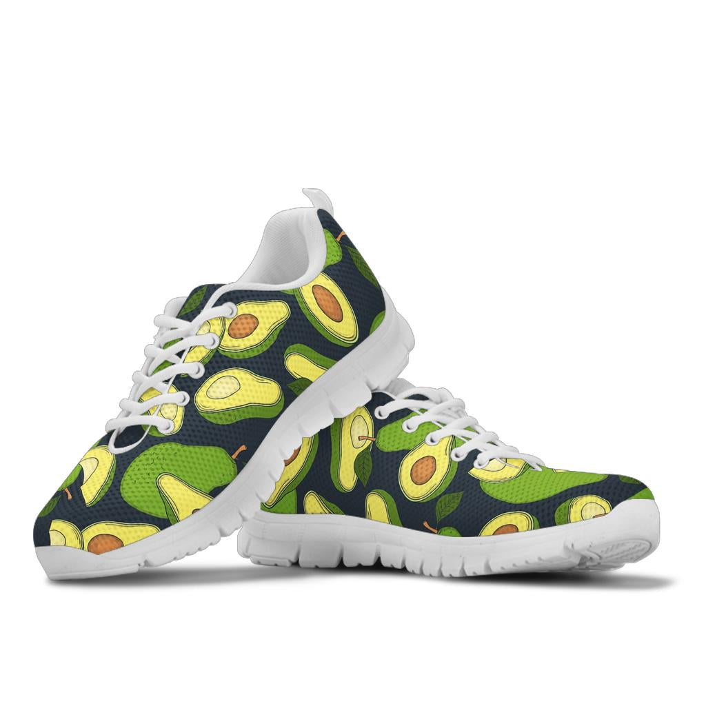 Avocado Pattern Print Design AC013 Sneakers White Bottom Shoes