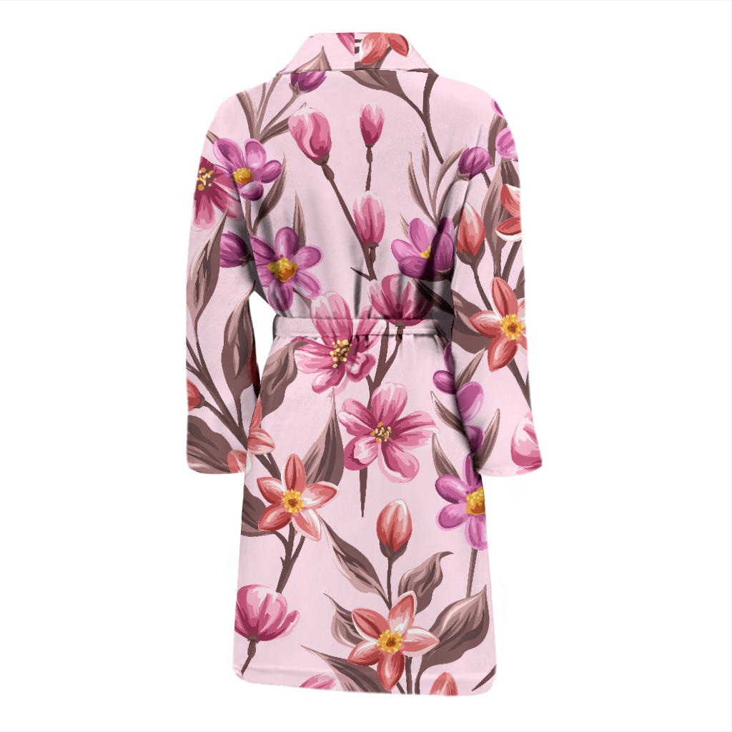 Summer Floral Pattern Print Design SF09 Men Bathrobe