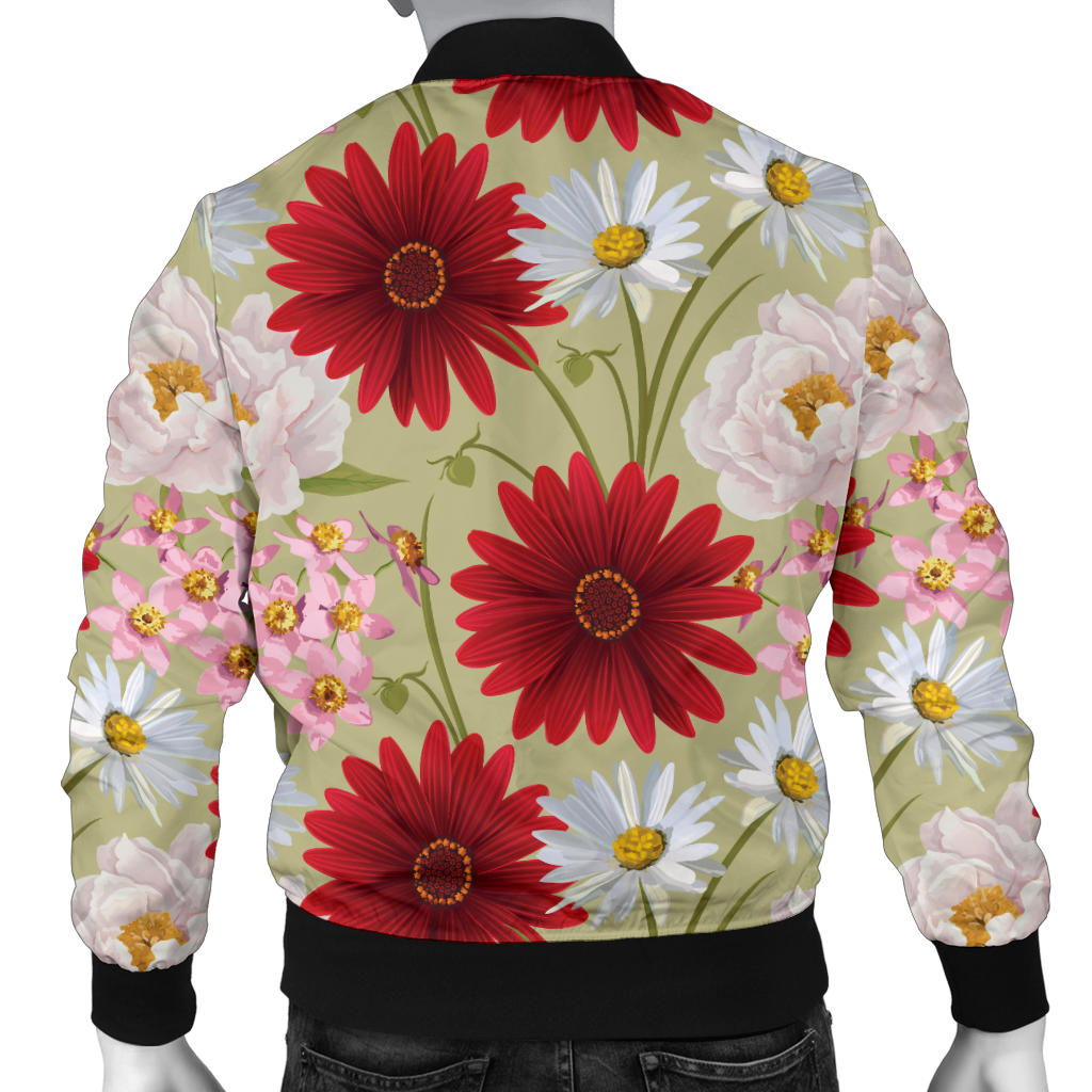 Gerberas Pattern Print Design GB07 Men Bomber Jacket