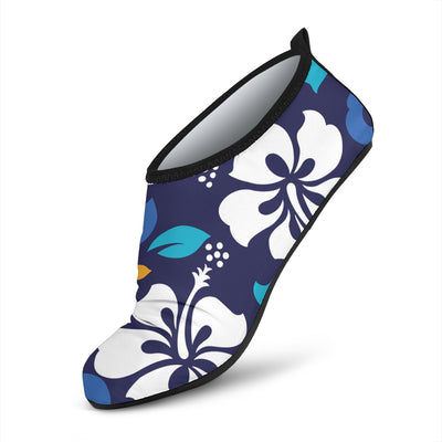 Hibiscus Pattern Print Design HB030 Aqua Water Shoes