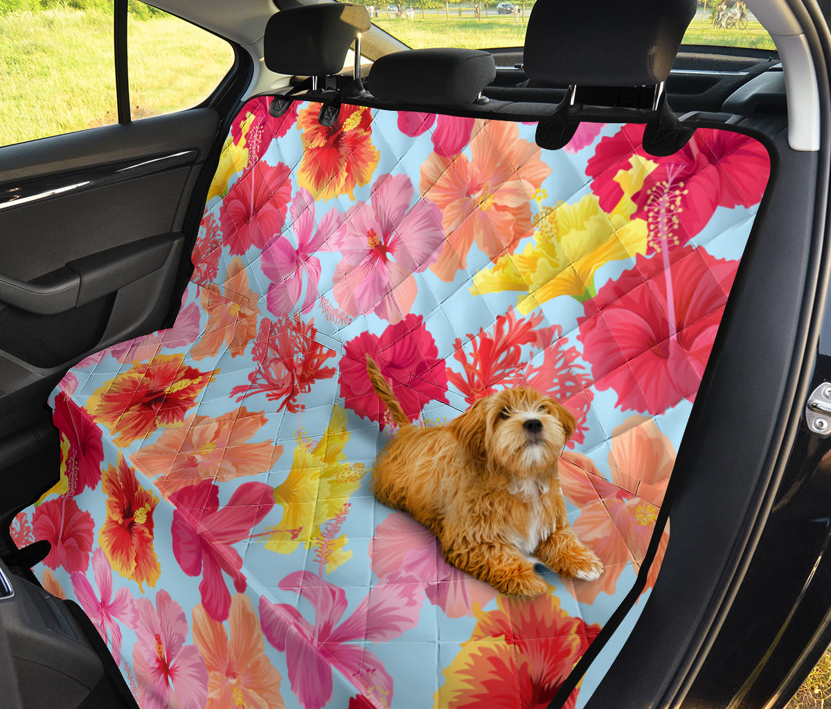 Hibiscus Pattern Print Design HB020 Rear Dog  Seat Cover