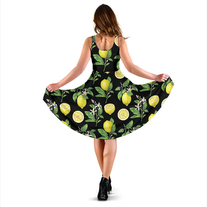 Lemon Pattern Print Design LM02 Midi Dress