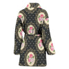 Rose Pattern Print Design RO015 Women Bathrobe