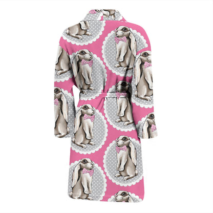 Rabbit Pattern Print Design RB019 Men Bathrobe