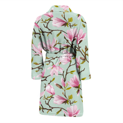 Magnolia Pattern Print Design MAG04 Men Bathrobe