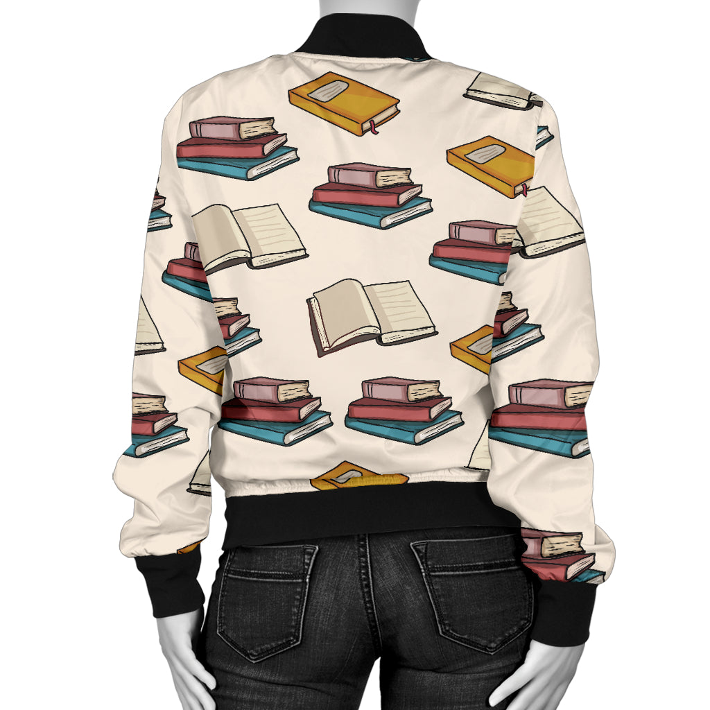 Book Pattern Print Design 04 Women's Bomber Jacket