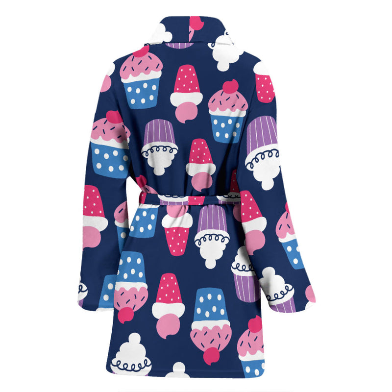 Cupcake Pattern Print Design CP04 Women Bathrobe