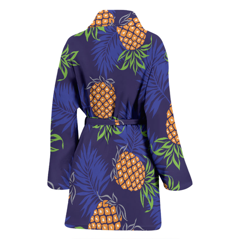 Pineapple Pattern Print Design PP02 Women Bathrobe