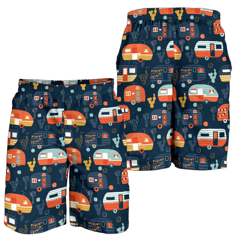 Camper Caravan Print Pattern Mens Shorts