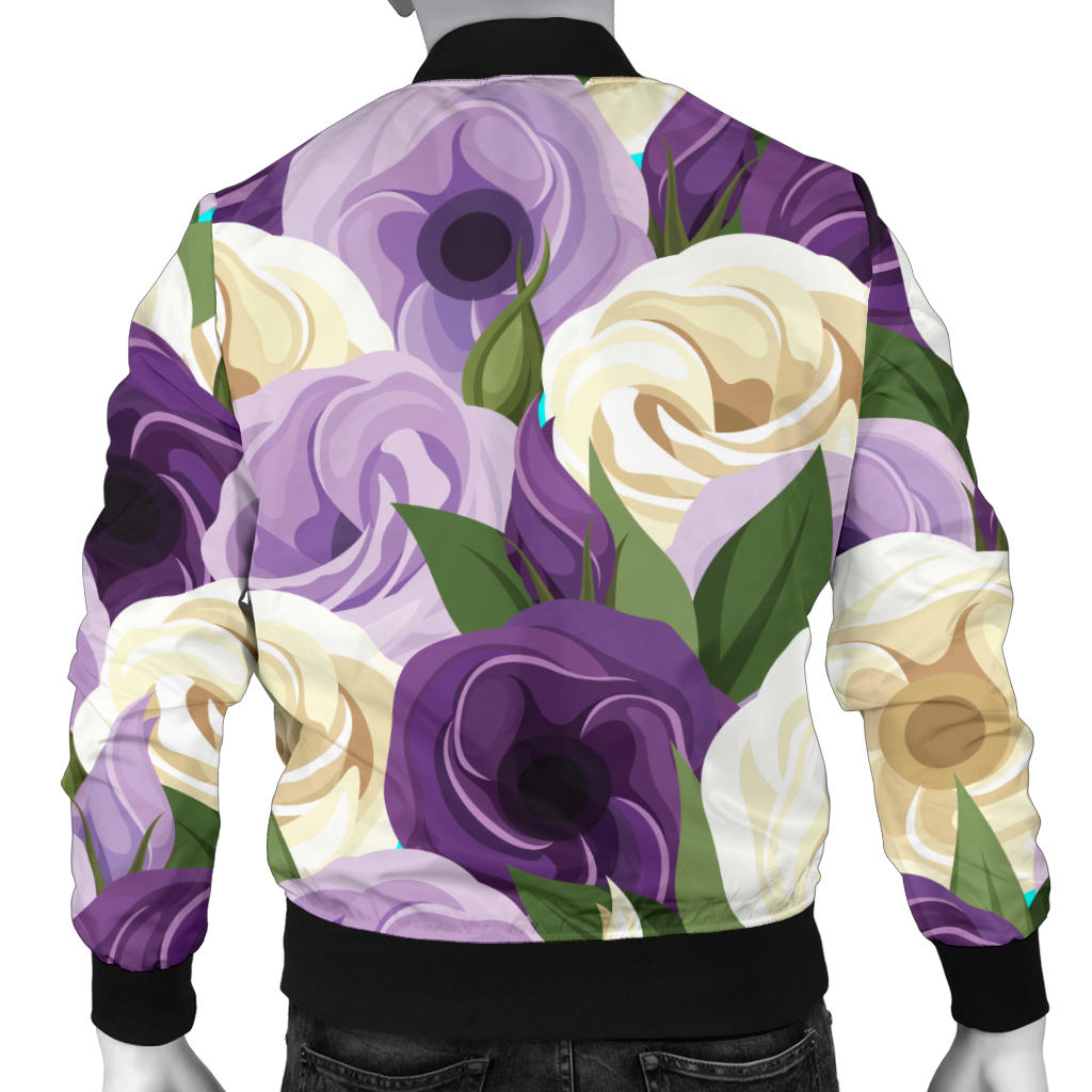 Lisianthus Pattern Print Design LT01 Men Bomber Jacket
