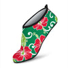 Red Hibiscus Pattern Print Design HB019 Aqua Water Shoes