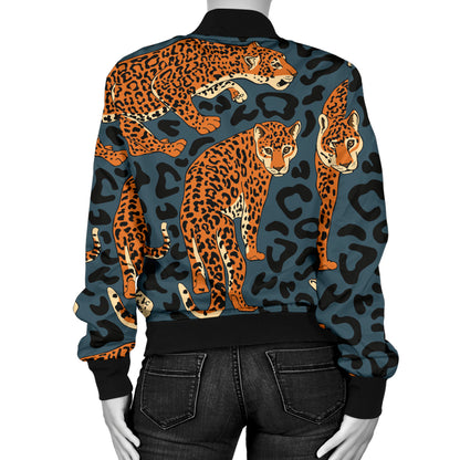 Jaguar Pattern Print Design 04 Women's Bomber Jacket
