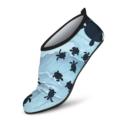 Sea Turtle Pattern Print Design T011 Aqua Water Shoes