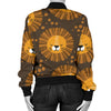 Lion Cartoon Pattern Print Design 01 Women's Bomber Jacket